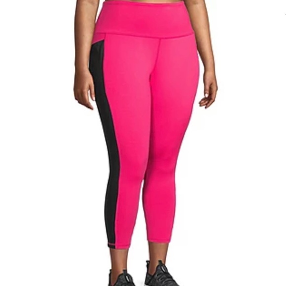 Xersion Women's Plus Size Pink High Rise Quick Dry 7/8 Ankle Leggings 1X 2X 3X - Picture 1 of 10